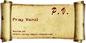Pray Vazul névjegykártya